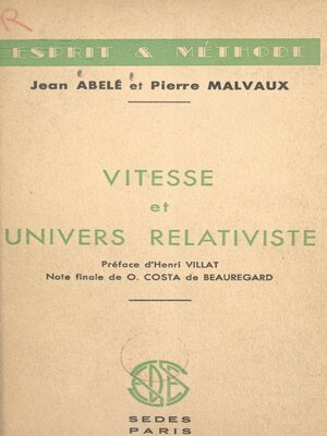 cover image of Vitesse et univers relativiste